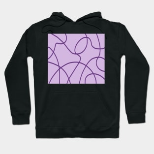 Abstract Line Art in Purple Hoodie